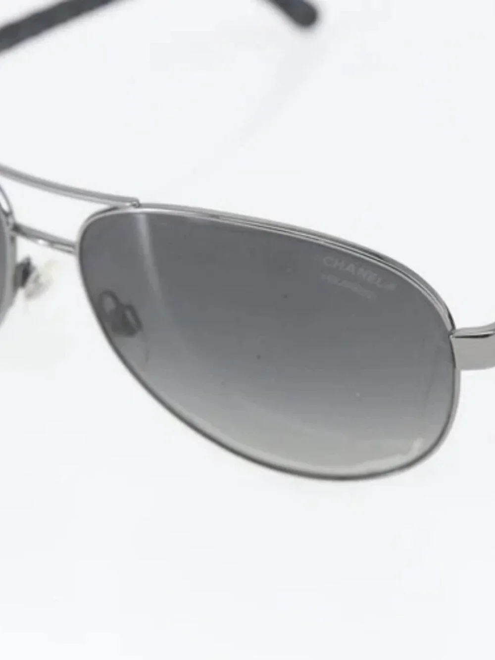 CHANEL Sunglasses Rubber Black CC Auth SW1991
